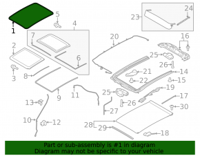 Porsche Macan 15-18 sunroof seal external