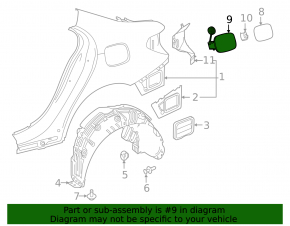 Mercedes A-class V177 19-22 fuel filler flap housing