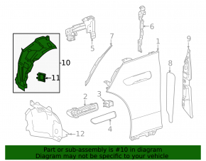 Front left fender liner, front part, Mercedes EQS-class V297 450+/580 22-25
