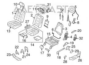 Passenger seat Ford Flex 09-12 prerest cloth beige