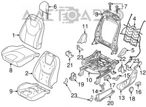 Ford Edge 15-24 driver's seat without airbag, beige cloth