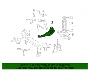 Rear right longitudinal control arm Mazda6 03-08