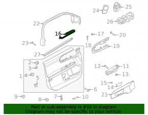 Front Right Window Regulator Cover Ford Bronco Sport 21-25 Black