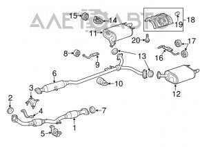 Exhaust line middle part Toyota Camry v40 3.5 broken studs, rusty