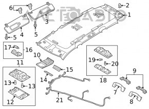 Front right ceiling handle VW Atlas 18-24 gray