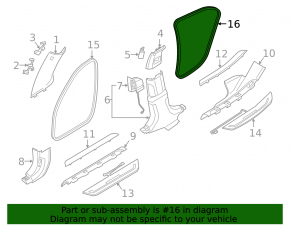 Door seal rear right BMW 7 G12 16-22