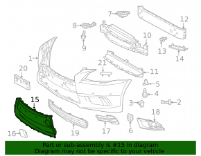 Front bumper center trim for Lexus LS 13-17 rest.