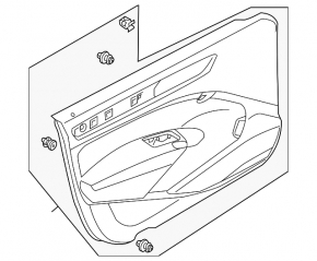 Door trim panel front left VW Passat b7 12-15 USA beige