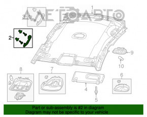 Ceiling handle front right Chrysler 200 15-17 gray