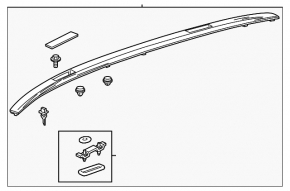Longitudinal roof rail right Toyota Rav4 19-21