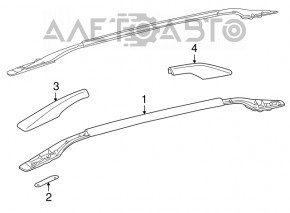 Longitudinal left rail with pads Lexus RX350 RX450h 10-15