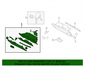 Glove box, glove compartment Subaru Forester 14-18 SJ black
