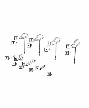 Chrysler Pacifica 18-22 fin antenna for satellite radio