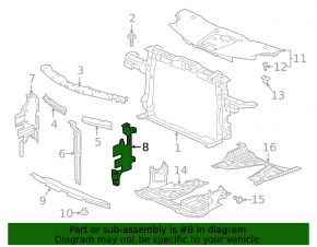 Left radiator deflector Acura RDX 19-21 2.0
