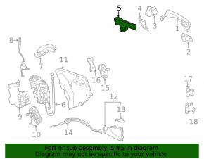 Rear left door handle mechanism Infiniti QX30 17-19