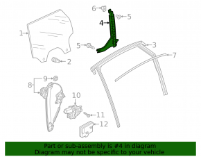 Rear left door glass guide for Audi Q3 83A 19-25