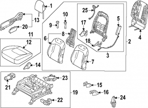 Kia Sorento 21-26 HEV, PHEV passenger seat tilt motor