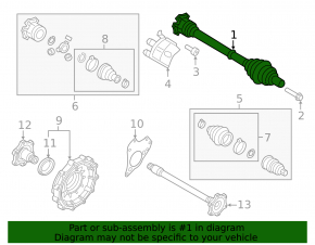 Front left half-shaft drive for Audi Q5 8R 11-12 2.0T