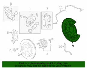 Brake Disc Cover Rear Left Chevrolet Camaro 16-23
