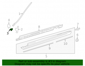 Right threshold mount Mercedes GLS-class X166 13-19