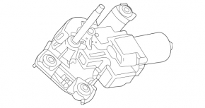 Rear wiper linkage with motor for Mercedes H247 GLA 20-26