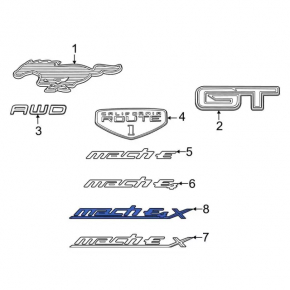 Emblem inscription Mach-E4 X door front right Ford Mustang Mach-E 21-23