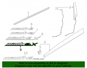 Emblem inscription Mach-E4 X door front right Ford Mustang Mach-E 21-23
