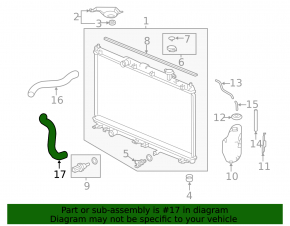 Cooling pipe lower Honda Accord 13-17 3.5