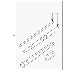 Rear wiper arm for Nissan Rogue 23-26
