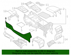 VW Atlas 24-25 black center console trim, lower right side