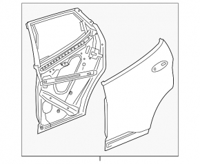 Door bare rear right Chevrolet Bolt EUV 22-23