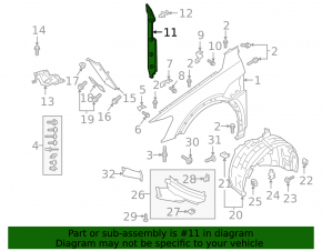 Front right door-wing seal for Audi E-Tron 19-23