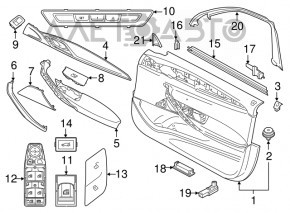 Front right window lift control trim BMW 5 G30 17-23 black, scratches
