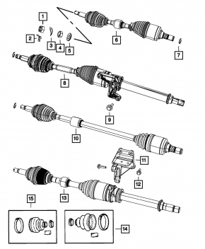 Front left axle shaft for Jeep Patriot 11-17 FWD