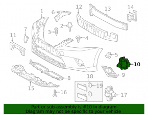 Right fog light bracket for Lexus CT200h 14-17