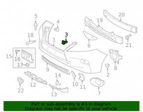 Front bumper central mount for Lexus RX350 RX450h 13-15 rest