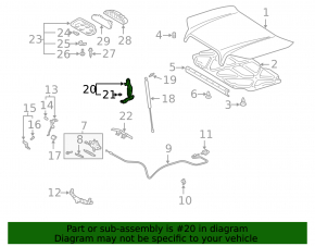 Left hood hinge for Lexus GX 03-09