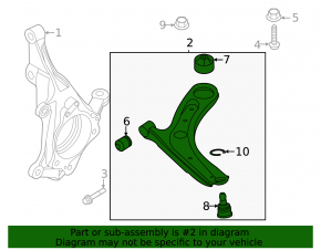Lower control arm, front right, Kia Soul 20-25