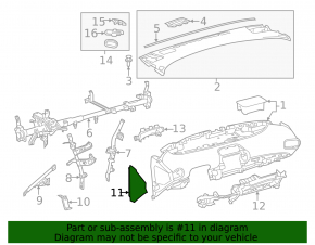 Toyota Prius 50 Prime 16-22 black right side front panel trim