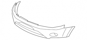 Front bare bumper Mitsubishi Outlander 07-09 for fog lights, without washers
