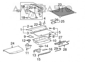 Trunk curtain for Toyota Prius 2009 (beige)
