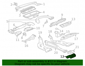 Air duct deflector for the center console of the Audi A3 22-26