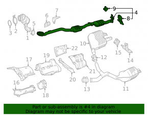 Exhaust line middle section Mercedes C-class W205 300 19-21