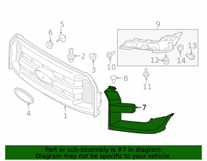 Front left headlight molding for Ford F-150 15-17