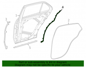 Side door seal, rear right, Mercedes W167 GLE 350 450 20-24 rear