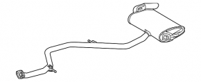 Muffler rear part with barrels Toyota Prius 50 16-22