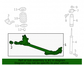 Chevrolet Volt 11-15 rear beam
