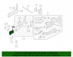 Side member fang front left Volvo XC90 16-23