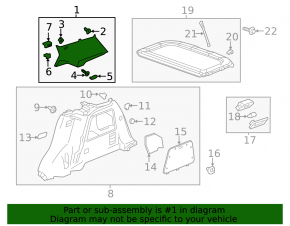 Rear pillar trim left Buick Encore 17-19 gray under airbag