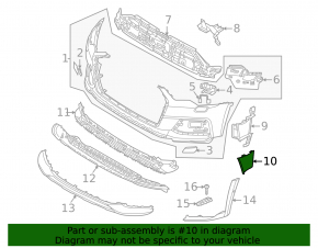 Right front bumper air duct for Audi A6 allroad 19-25